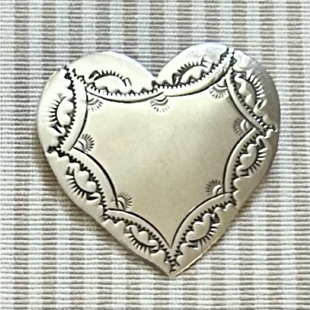 Silver Heart Pin Brooch Pendant